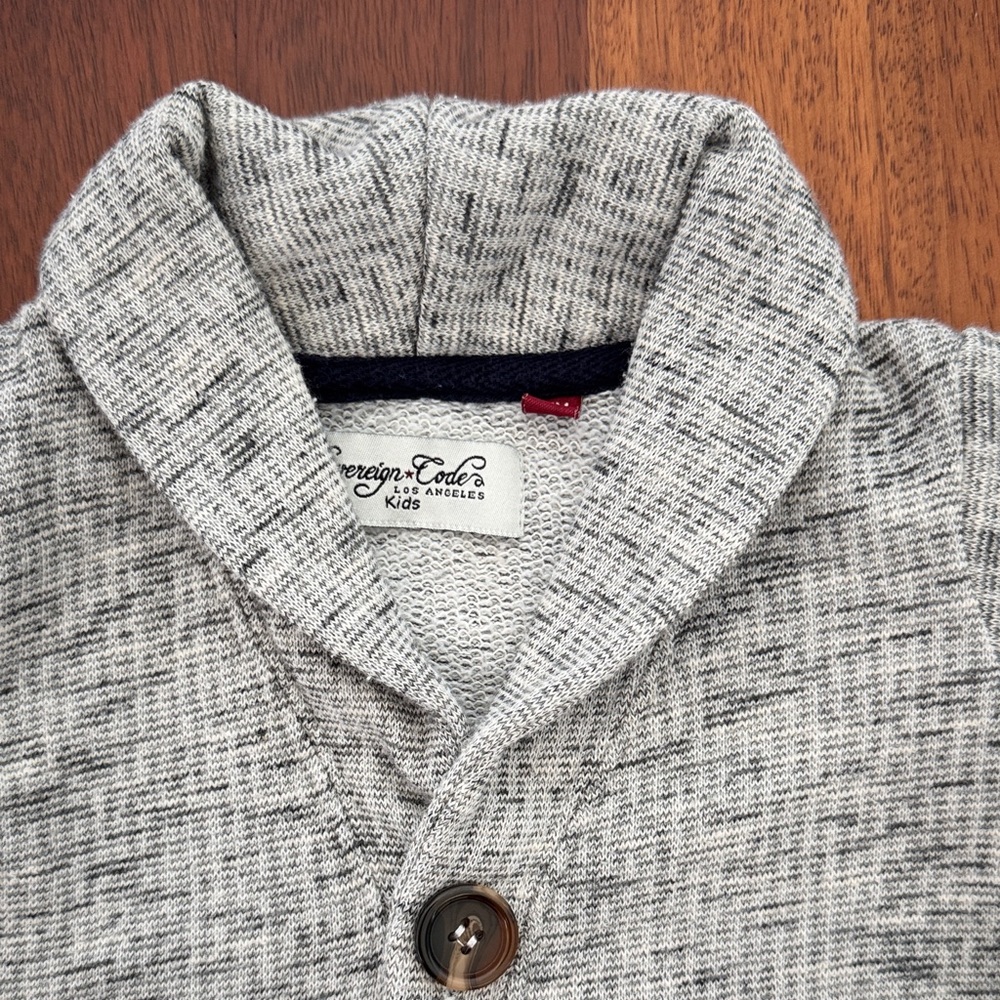 Sovereign Code Gray Kids Button-Up Sweater - Picture 2 of 8
